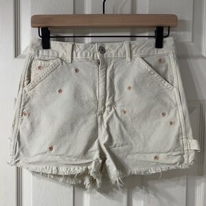 American Eagle Highest Rise Jean Shorts with Embroidery Size 4